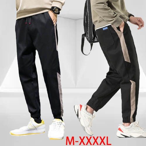 New Men's Casual Trousers, Men's Versatile Cotton Work Trousers, Relaxed-Black